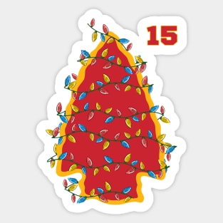 Chiefs Christmas. Mahomes 15 Lovers and Fans Sticker